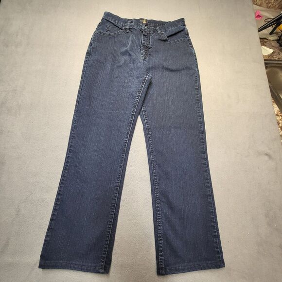 Riders By Lee Womens Size 10 Blue Straight Leg Stretch Distressed Denim - Picture 1 of 11
